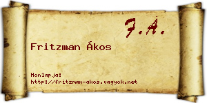 Fritzman Ákos névjegykártya