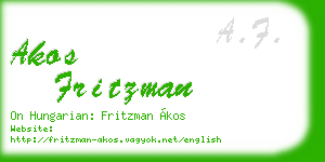 akos fritzman business card